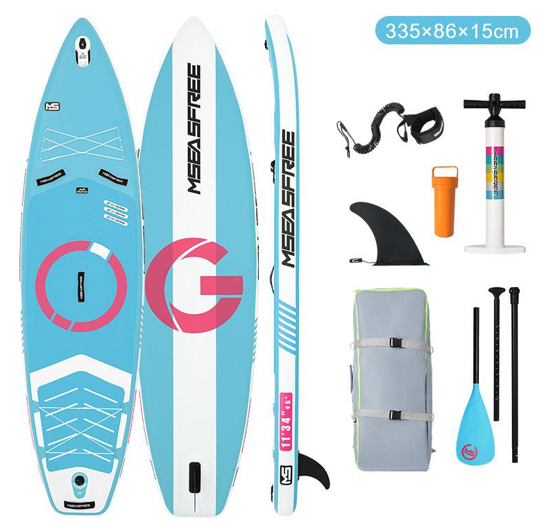 11ft Premium Inflatable Stand Up Paddle Board, Yoga Board with Durable SUP Accessories&Carry Bag Waterproof Bag, Leash | Wide Stance, Surf Control, Non-Slip Deck, Leash, Paddle and Pump for Youth & Adult