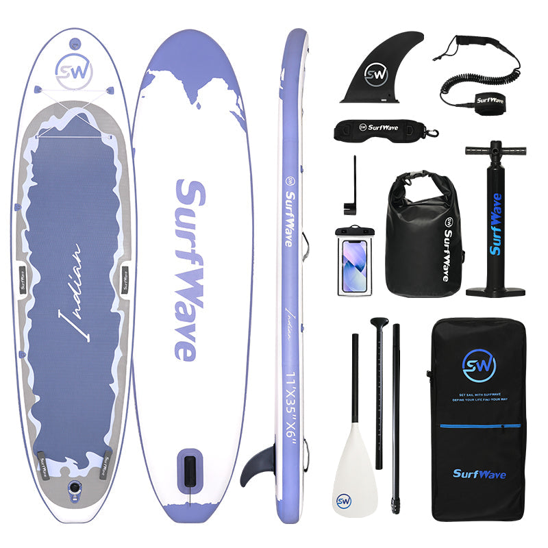 SurfWave Indian Fitness SUP Board Package,silver paddle board