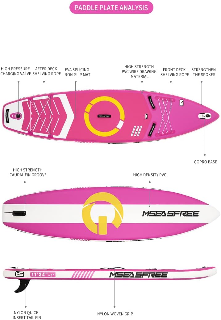 11ft Premium Inflatable Stand Up Paddle Board, red Yoga Board with Durable SUP Accessories&Carry Bag Waterproof Bag, Leash | Wide Stance, Surf Control, Non-Slip Deck, Leash, Paddle and Pump for Youth & Adult (Copy)