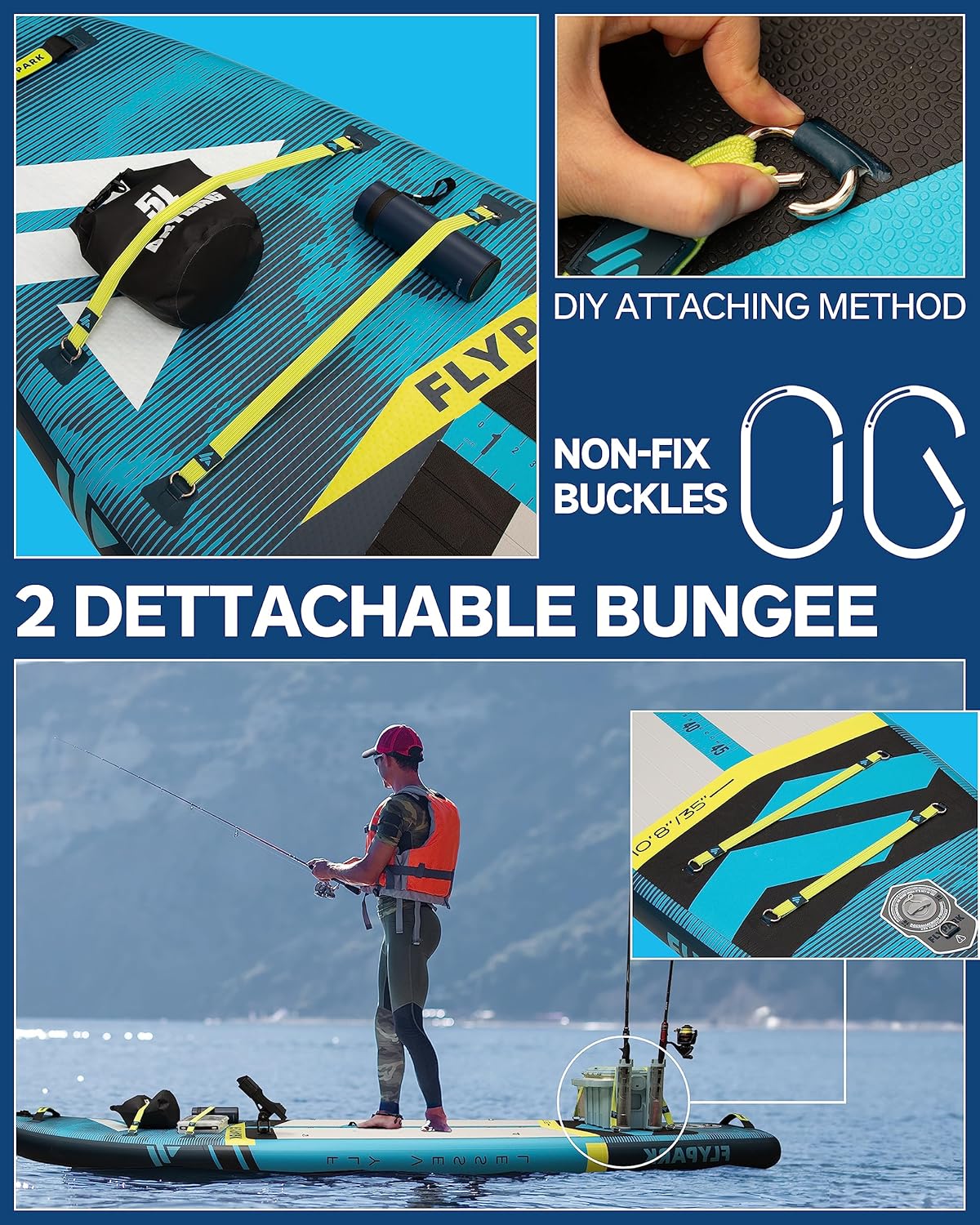 Extra Wide SUP board ,yellow line Inflatable  paddle board