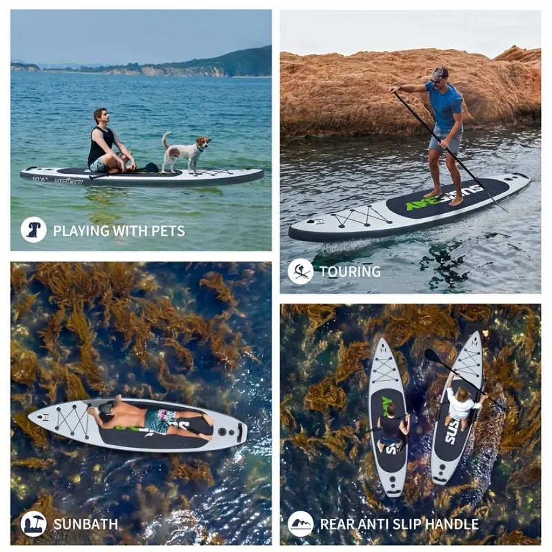 2025 Hurricane-Ready SUP Board｜10ft Inflatable Surf/Yoga Hybrid｜Free 8-Premium Kit｜Military-Grade Deck｜300lbs Capacity｜Labor Day Sale $80 OFF