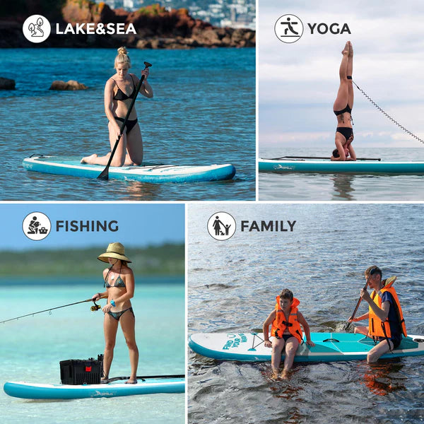 Quashley Geometric Series - Inflatable Stand Up Paddle Boards 11'x32"x6"with Premium SUP Paddle Board Accessories, Wide Stable Design, Anti-Slip Comfort Deck for Water sports for Youth & Adults